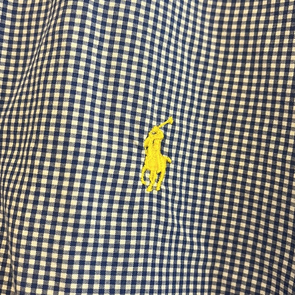 Ralph Lauren Custom Fit Blue & White Plaid Long Sleeve Button Down Shirt Large - Picture 2 of 5